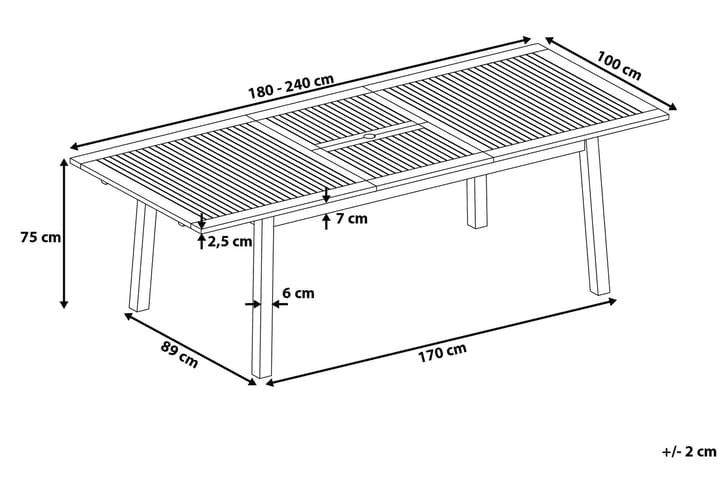CESANA Trädgårdsbord 240 cm - Utemöbler - Trädgårdsbord & Utebord - Matbord ute