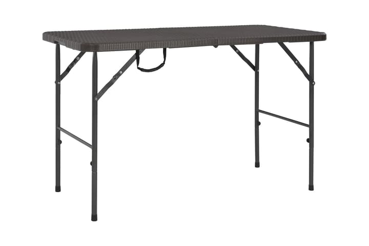 Hopfällbart trädgårdsbord brun 120x60x74 cm HDPE rotting - Brun - Utemöbler - Trädgårdsbord & Utebord - Matbord ute