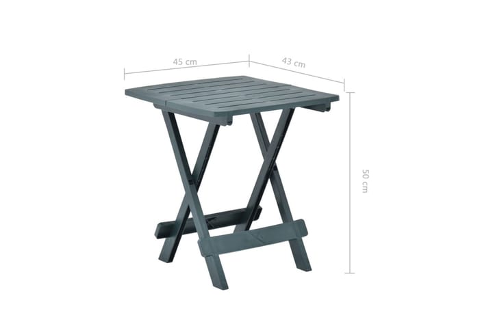Hopfällbart trädgårdsbord grön 45x43x50 cm plast - Grön - Utemöbler - Trädgårdsbord & Utebord - Matbord ute