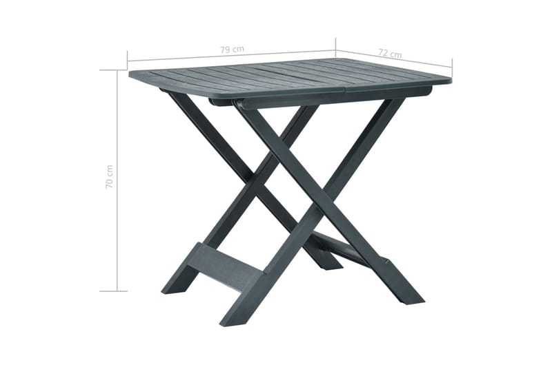 Hopfällbart trädgårdsbord grön 79x72x70 cm plast - Grön - Utemöbler - Trädgårdsbord & Utebord - Matbord ute