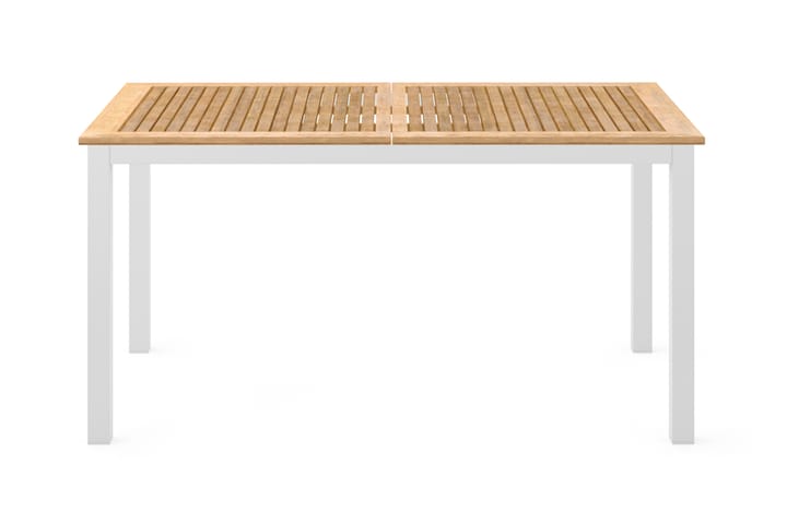 LAS VEGAS Förlängningsbart Matbord 152-210x90 Vit/Teak - Utemöbler - Trädgårdsbord & Utebord - Matbord ute