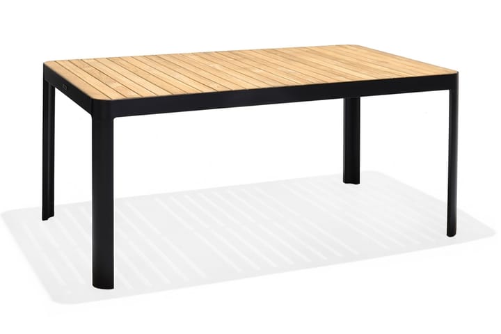 PORTALS Matbord 161 cm Svart/Teak - Utemöbler - Trädgårdsbord & Utebord - Matbord ute