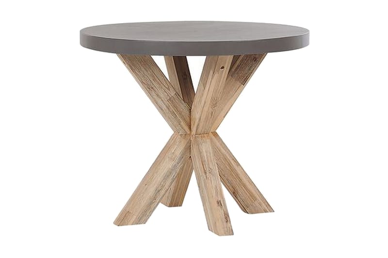 Rund trädgårdsbord betongeffekt 90 cm OLBIA - Grå - Utemöbler - Trädgårdsbord & Utebord - Matbord ute