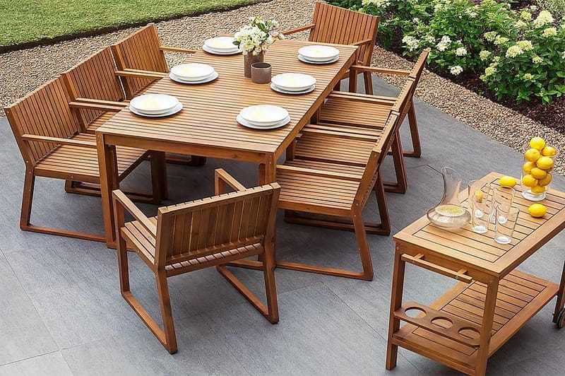 SASSARI Trädgårdsbord 180 cm - Utemöbler - Trädgårdsbord & Utebord - Matbord ute