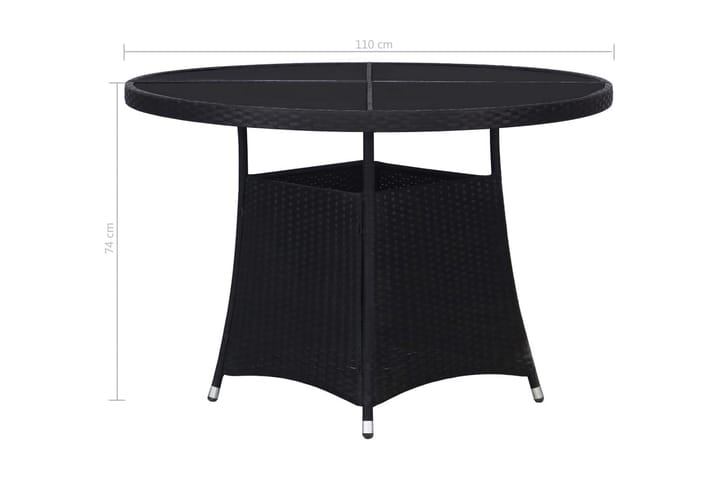 Trädgårdsbord 110x74 cm konstrotting svart - Svart - Utemöbler - Trädgårdsbord & Utebord - Matbord ute