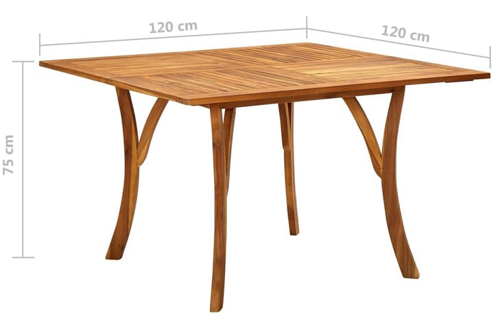 Trädgårdsbord 120x120x75 cm massivt akaciaträ - Brun - Utemöbler - Utebord - Matbord ute