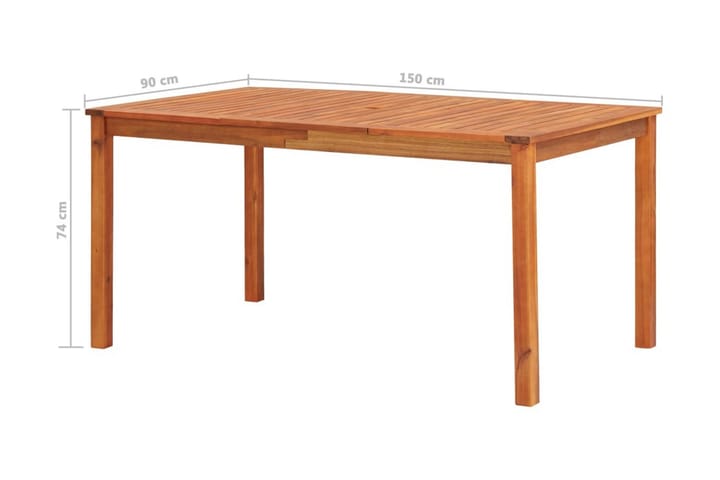 Trädgårdsbord 150x90x74 cm massivt akaciaträ - Brun - Utemöbler - Trädgårdsbord & Utebord - Matbord ute