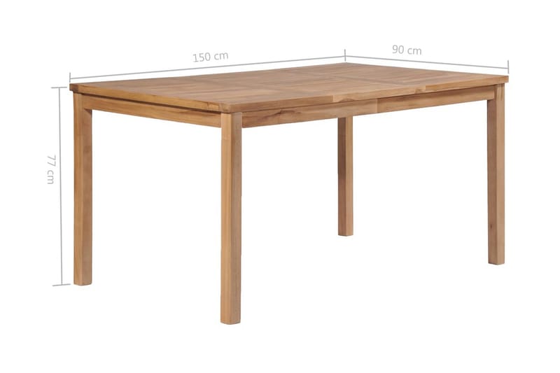 Trädgårdsbord 150x90x77 cm massiv teak - Brun - Utemöbler - Trädgårdsbord & Utebord - Matbord ute