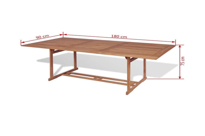 Trädgårdsbord 180x90x75 cm massiv teak - Brun - Utemöbler - Trädgårdsbord & Utebord - Matbord ute