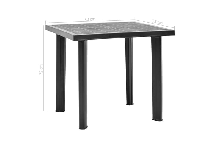 Trädgårdsbord antracit 80x75x72 cm plast - Grå - Utemöbler - Trädgårdsbord & Utebord - Matbord ute