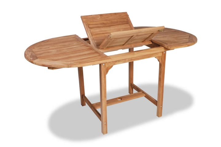 Trädgårdsbord utdragbart (110-160)x80x75cm massiv teak - Brun - Utemöbler - Trädgårdsbord & Utebord - Matbord ute