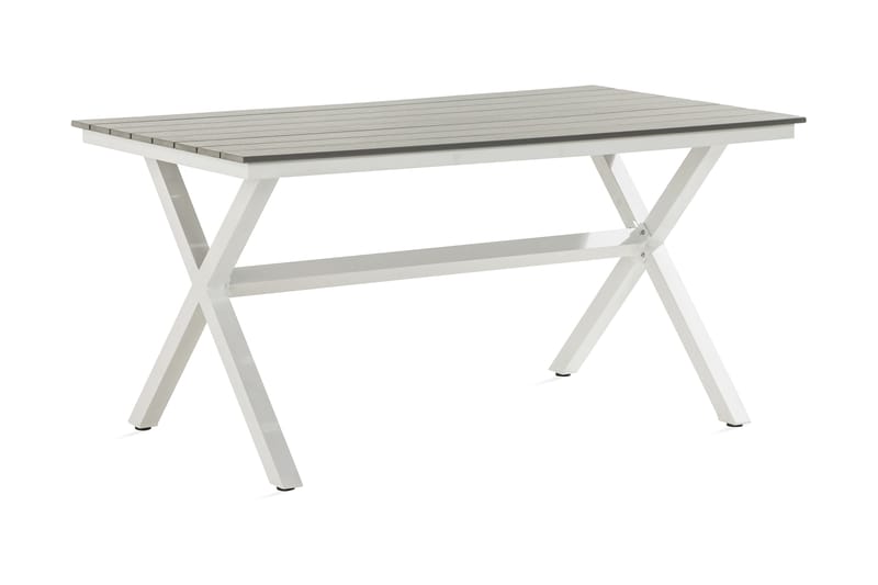 TUNIS Kryssbord 150x90 cm Vit/Grå - Vit/Grå - Utemöbler - Utebord - Matbord ute