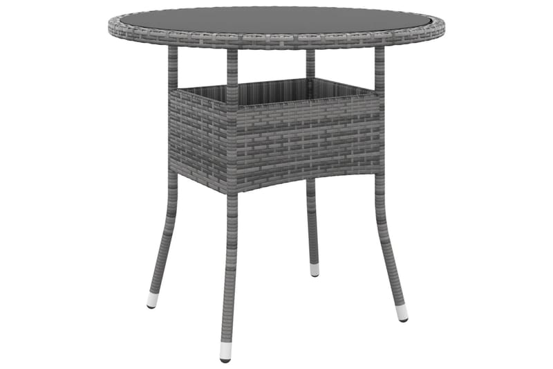 Utebord Ã˜80x75 cm Härdat glas och konstrotting grå - Grå - Utemöbler - Trädgårdsbord & Utebord - Matbord ute