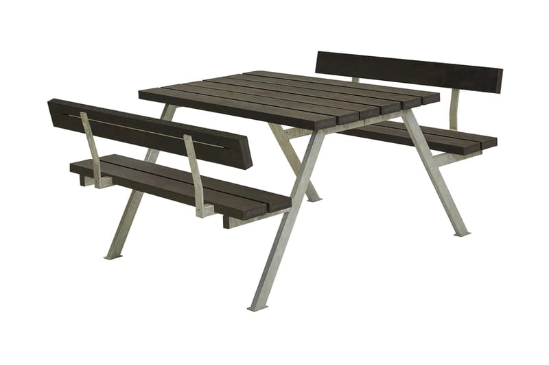PLUS Alpha Bord/Bänkset med 2 Ryggstöd 118 cm - Utemöbler - Trädgårdsbord & Utebord - Picknickbord