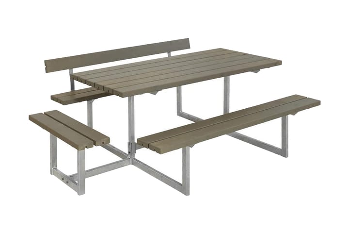 PLUS Basic bord- och bänkset med 1 ryggstöd + 1 påbyggnad