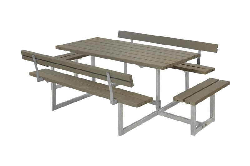 PLUS Basic bord- och bänkset med 2 ryggstöd + 2 påbyggnader