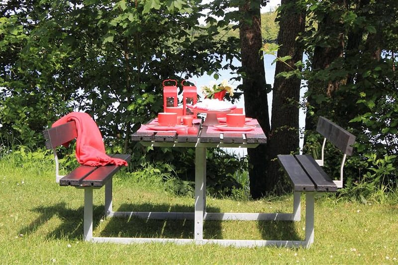 PLUS Basic bord- och bänkset med 2 ryggstöd - Utemöbler - Trädgårdsbord & Utebord - Picknickbord