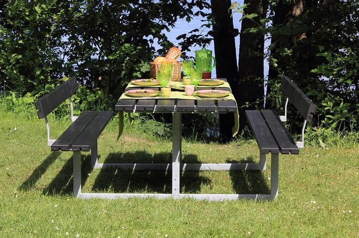 PLUS Basic bord- och bänkset med 2 ryggstöd - Utemöbler - Trädgårdsbord & Utebord - Picknickbord