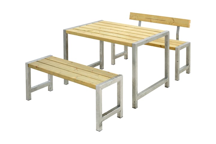 PLUS Caféset med 1 Ryggstöd 127 cm Tryckimpregnerat - Utemöbler - Trädgårdsbord & Utebord - Picknickbord