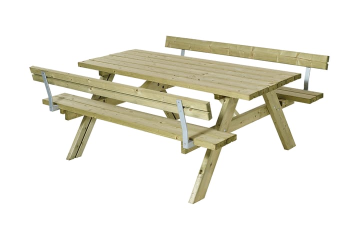 PLUS Gudrun Picknickbord med Bänk med Ryggstöd Trä - Utemöbler - Övrigt utemöbler - Tillbehör - Staket & grindar