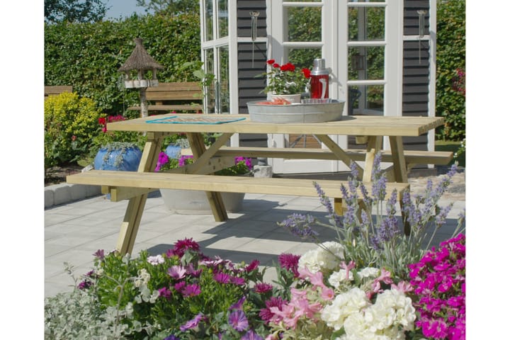 PLUS Gudrun Picknickbord med Bänk Trä - Utemöbler - Trädgårdsbord & Utebord - Picknickbord