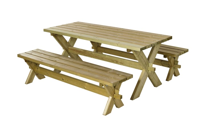 PLUS Nostalgi Bord/Bänkset 177 cm Bord och 2 Bänkar - Utemöbler - Trädgårdsbord & Utebord - Picknickbord