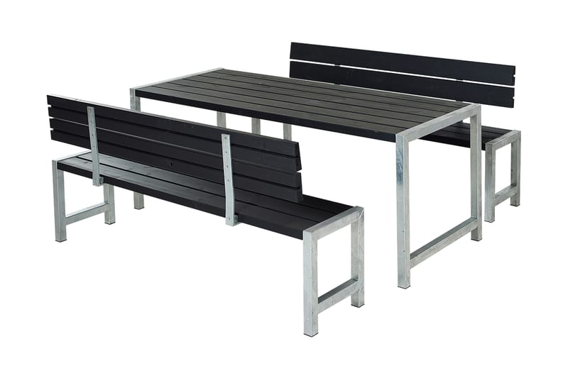 PLUS Plankset med 2 Ryggstöd 186 cm - Utemöbler - Trädgårdsbord & Utebord - Picknickbord