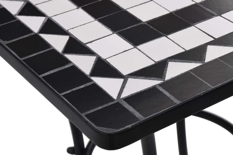 Mosaikbord svart och vit 60 cm keramik - Svart - Utemöbler - Trädgårdsbord & Utebord - Sidobord utomhus