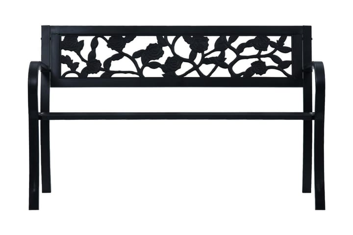 Trädgårdsbänk 125 cm svart stål - Svart - Utemöbler - Utesoffor & bänkar - Trädgårdsbänkar
