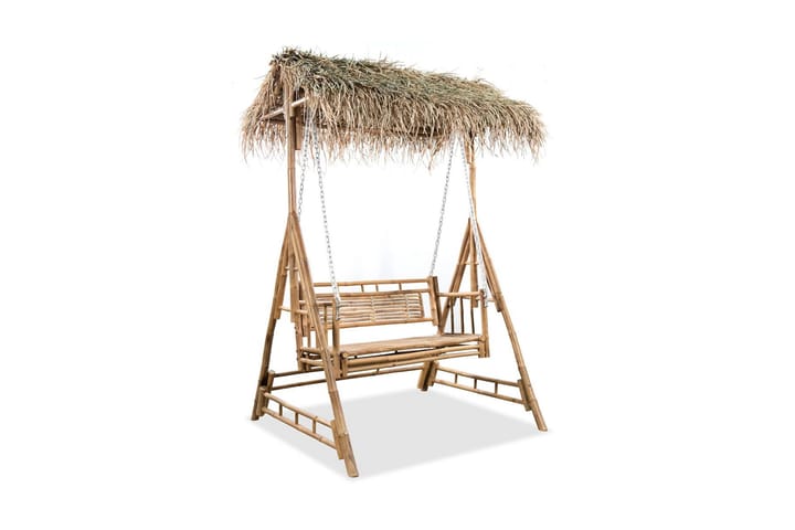2-sits hammock med palmblad bambu 202 cm - Brun - Utemöbler - Utesoffor & bänkar - Hammock
