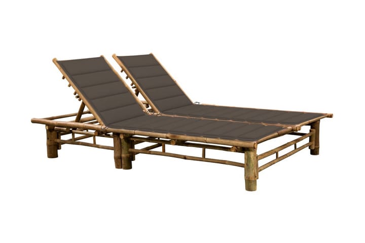 Solsäng med dynor 2 personer bambu - Brun - Utemöbler - Utestolar & fåtöljer - Solsängar & solvagnar