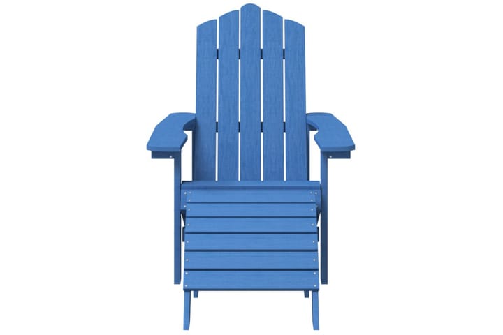 Däckstol för trädgården med pall och bord HDPE aquablå - Blå - Utemöbler - Utestolar & fåtöljer - Solstol - Däckstol
