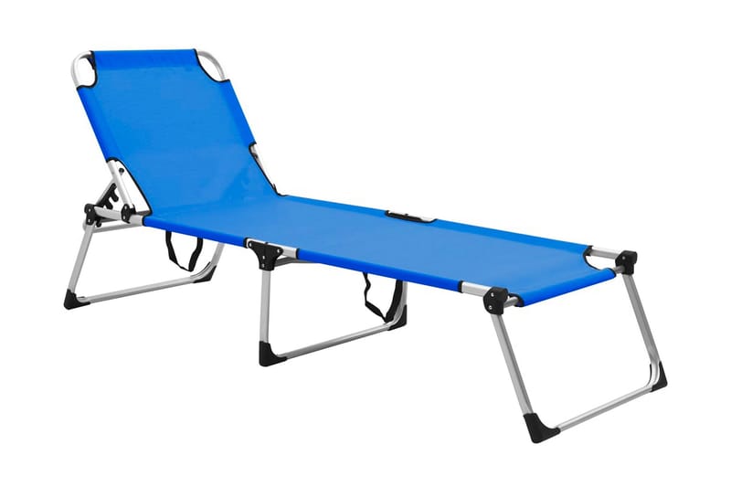 Extra hög solstol för seniorer hopfällbar blå aluminium - Blå - Utemöbler - Utestolar & fåtöljer - Solstol