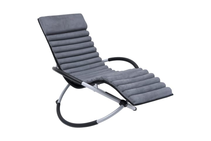 Solstol med dyna stål grå - Grå - Utemöbler - Utestolar & fåtöljer - Solstol