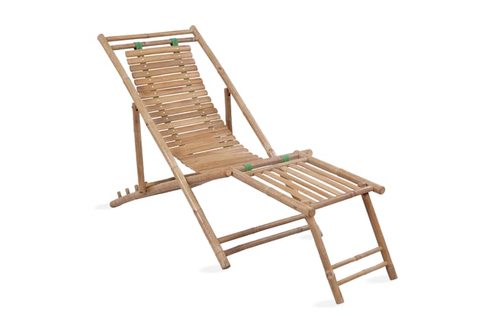Solstol med fotstöd bambu - Brun - Utemöbler - Utestolar & fåtöljer - Solstol