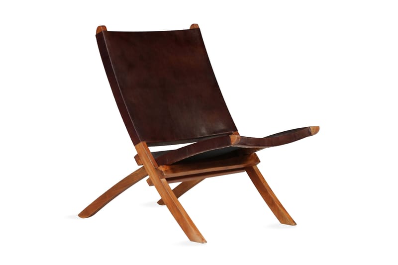 Avkopplingsstol brun äkta läder