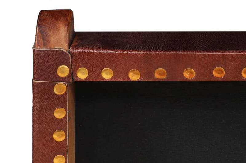 Avkopplingsstol brun äkta läder - Brun - Utemöbler - Utestolar & fåtöljer - Utefåtöljer & loungefåtöljer